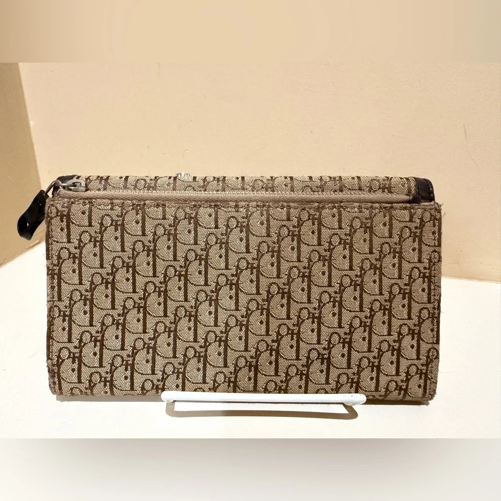 Dior Oblique Beige/Brown Long Wallet Canvas & Leather